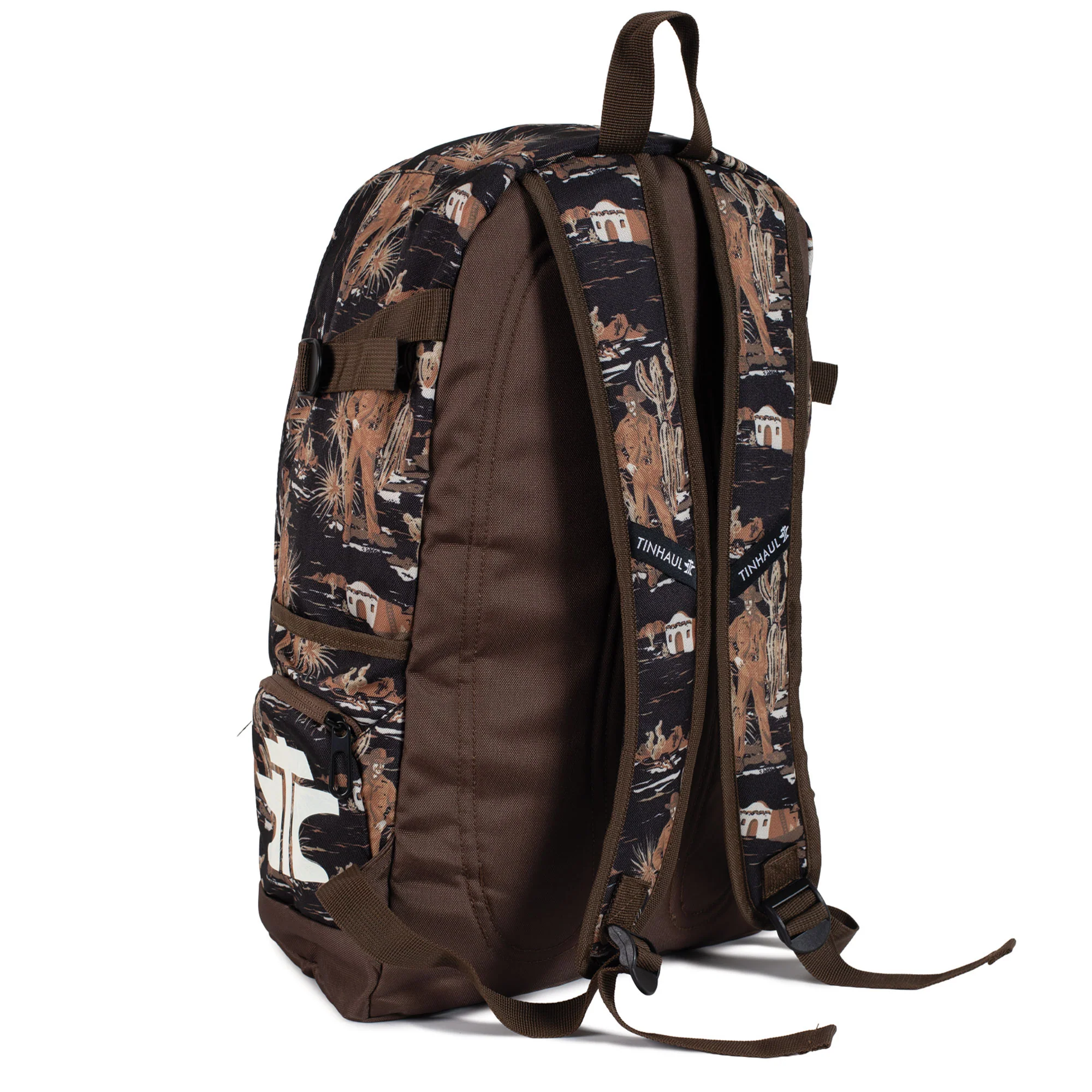 Tin Haul Print Backpack - Brown Western Scene - Image 2