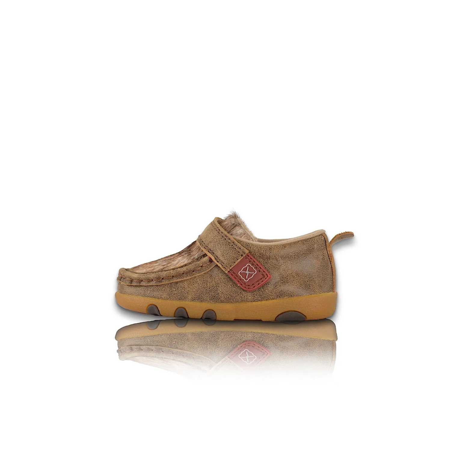Twisted X INFANT Cow Fur Casual Mocs- Bomber/ Light Brindle - Image 2