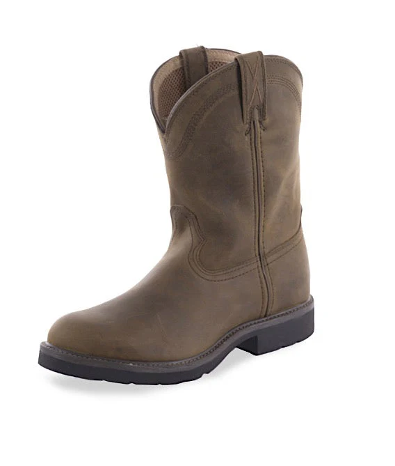 Twisted X Men's Work Pull on Boot - Distressed Saddle