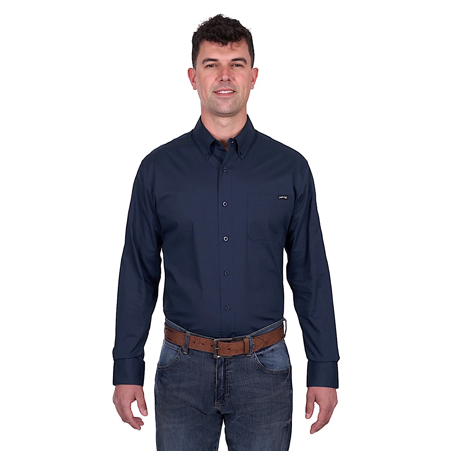 Wrangler Men's Brad Shirt - Navy - Image 4