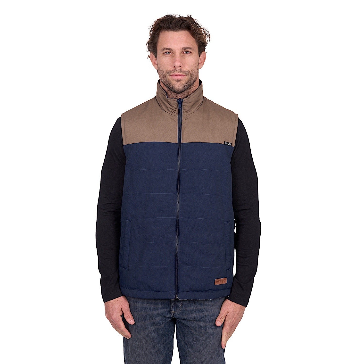 Wrangler Men's Dean Reversible Vest - Navy/Tan