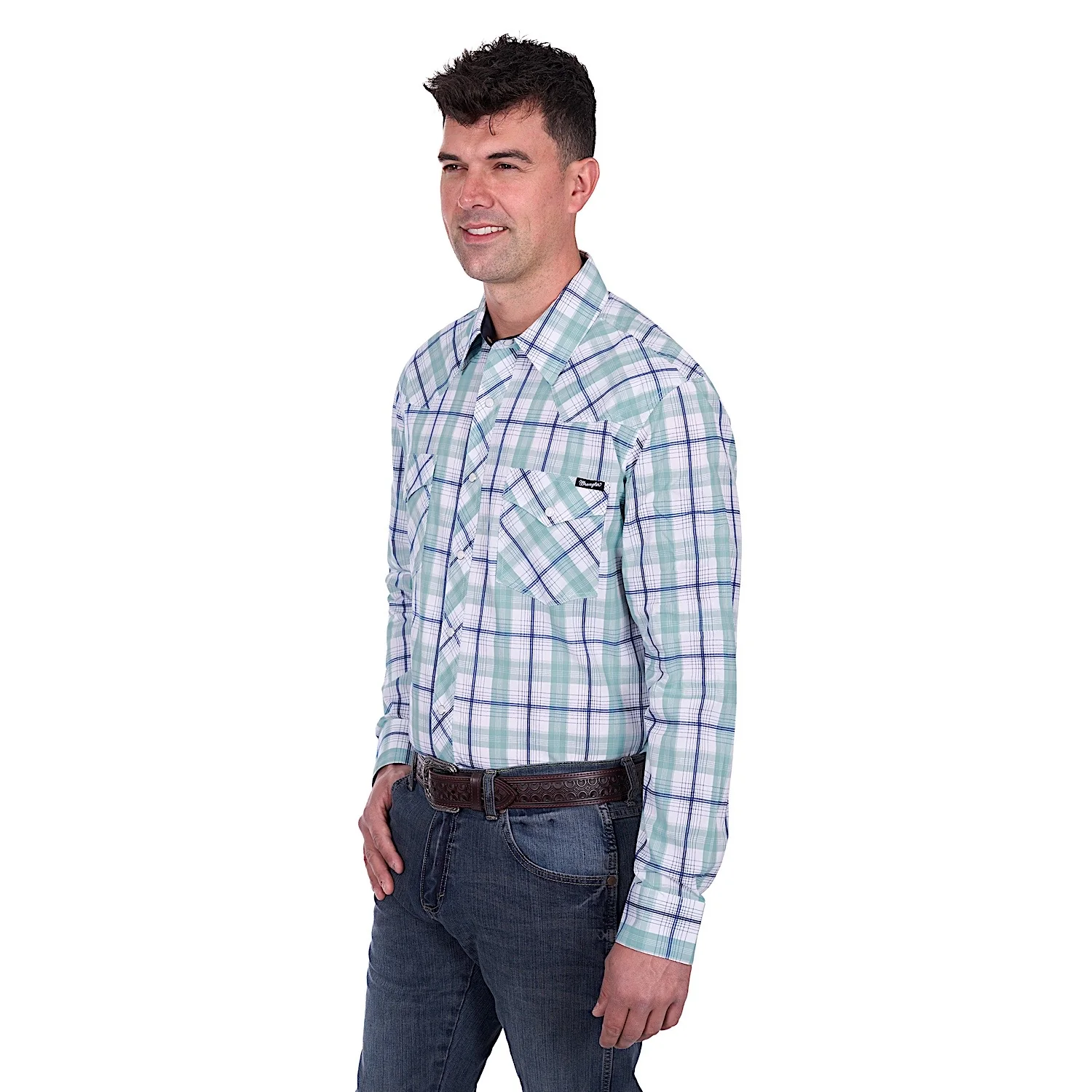 Wrangler Men's Jacob Shirt - Green/White