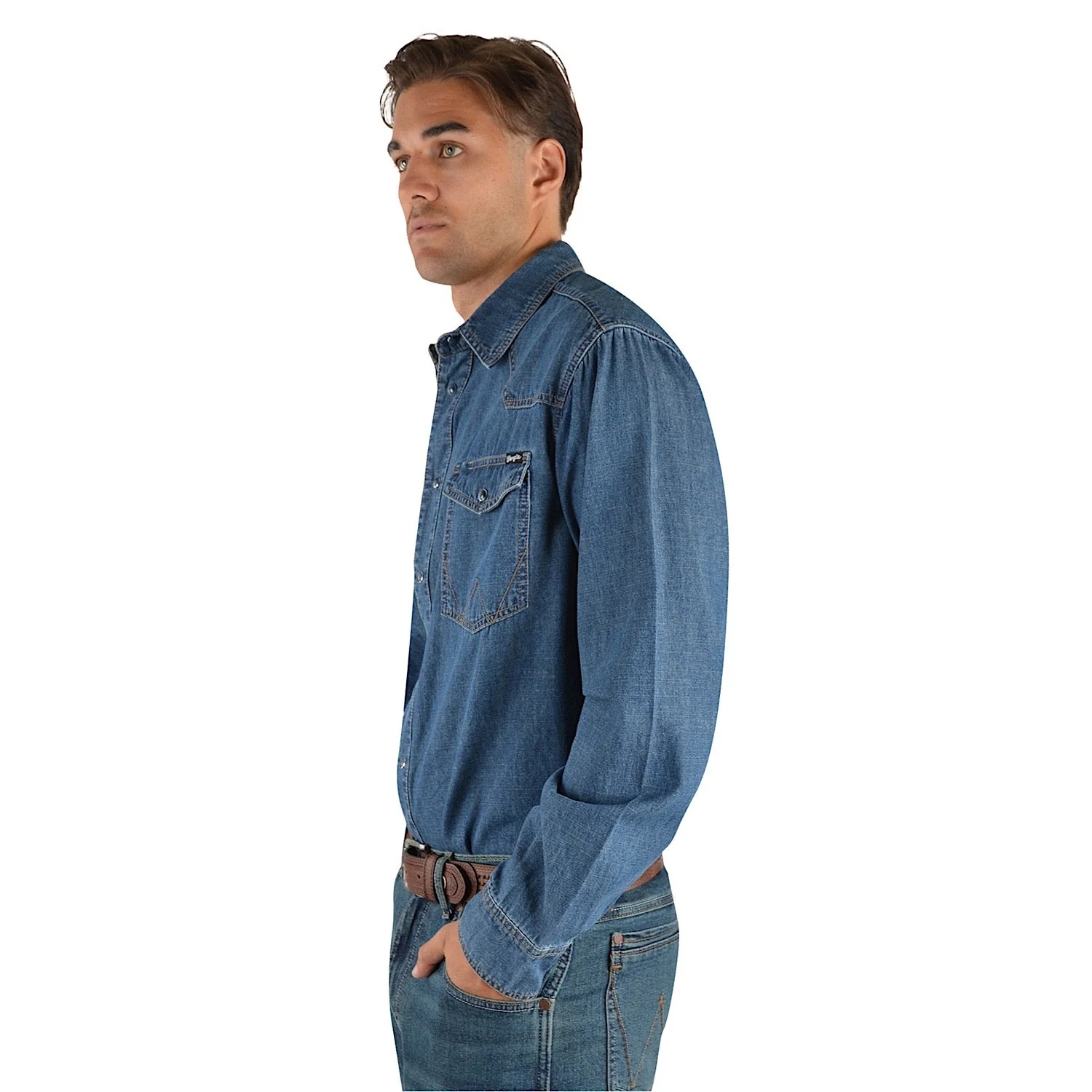 Wrangler Men's Jay Denim Shirt Denim - Image 3