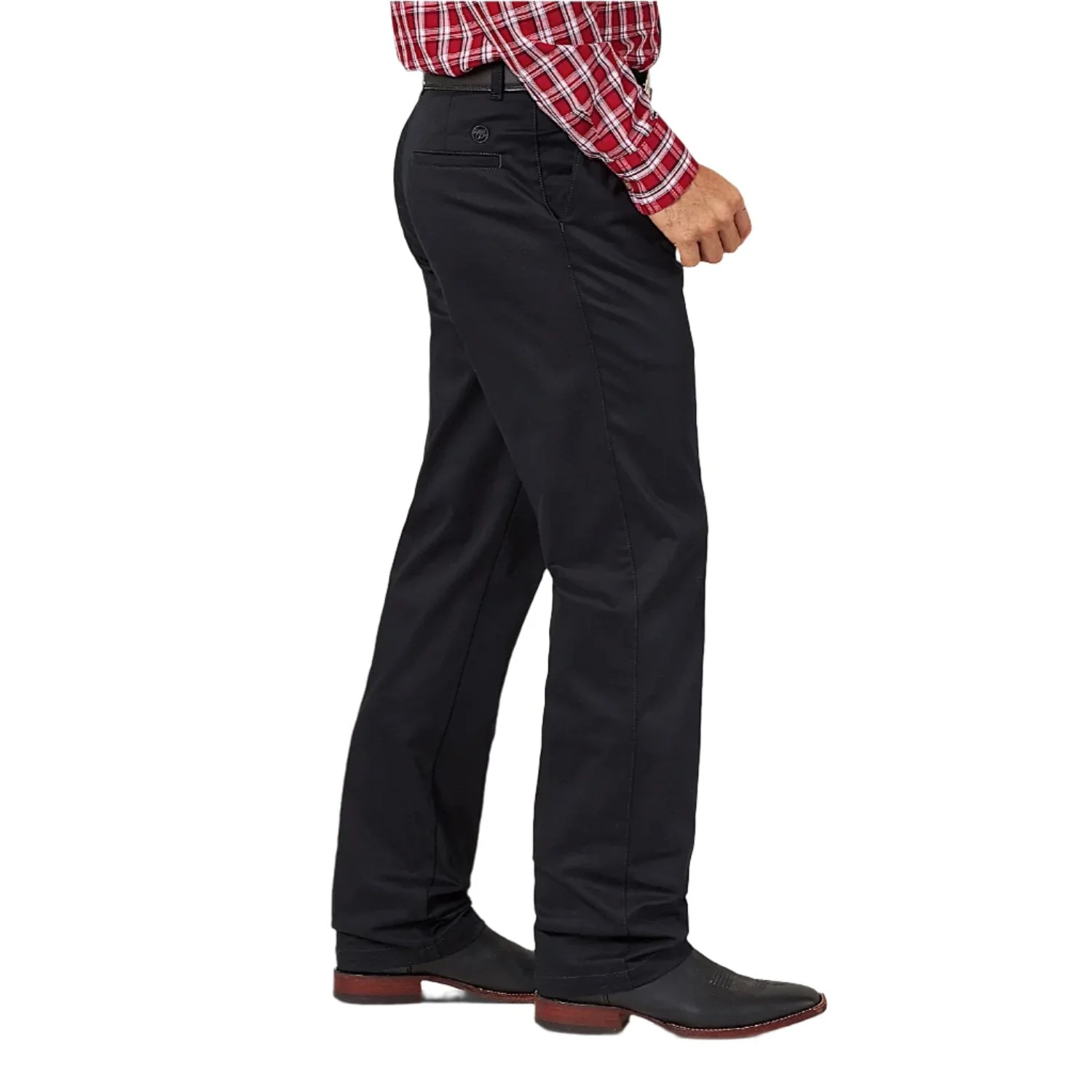 Wrangler Men's Casual Pleated Front Relaxed Fit Pants - Black - Image 2