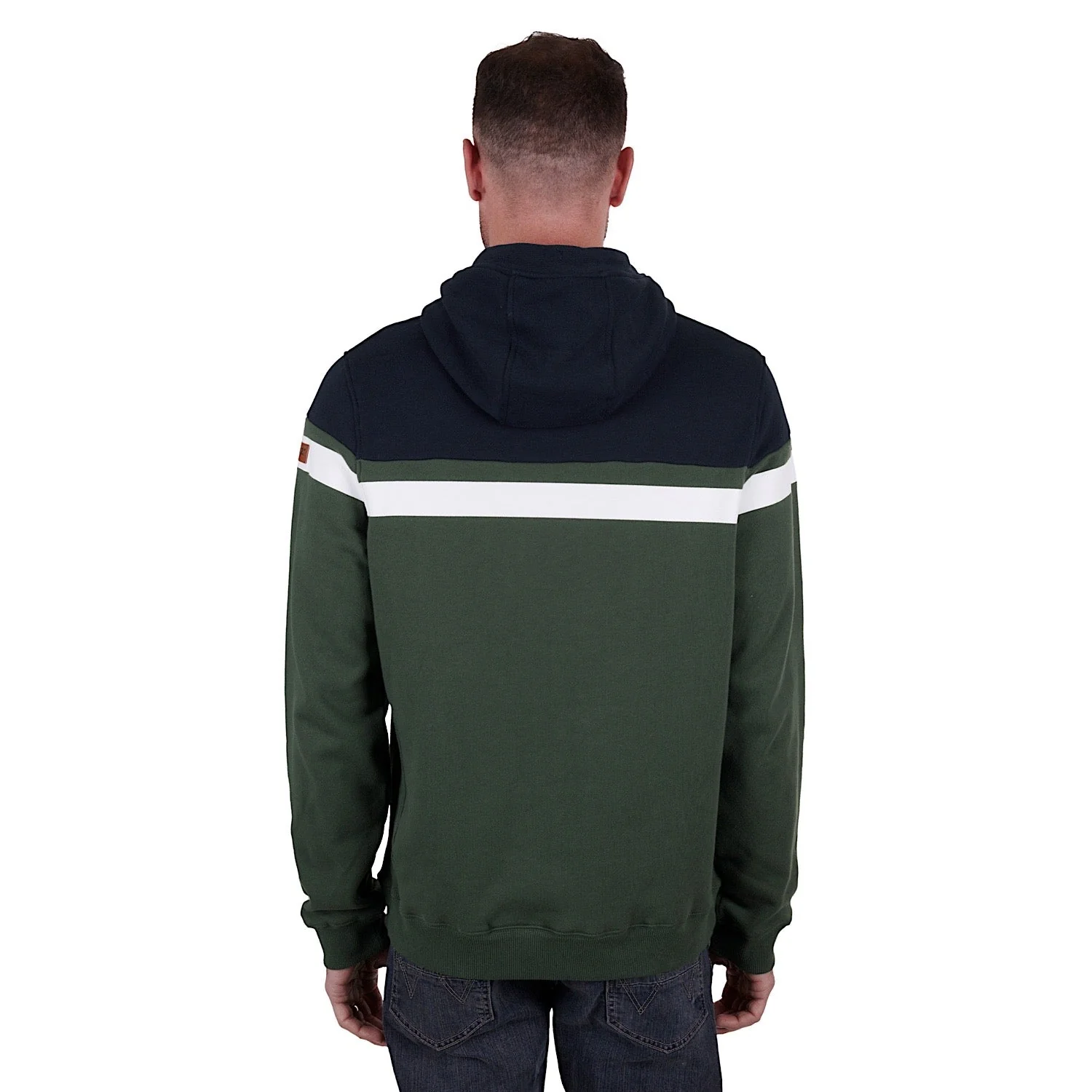 Wrangler Mens Jonathon Pullover Hoodie Navy/Cypress - Image 3