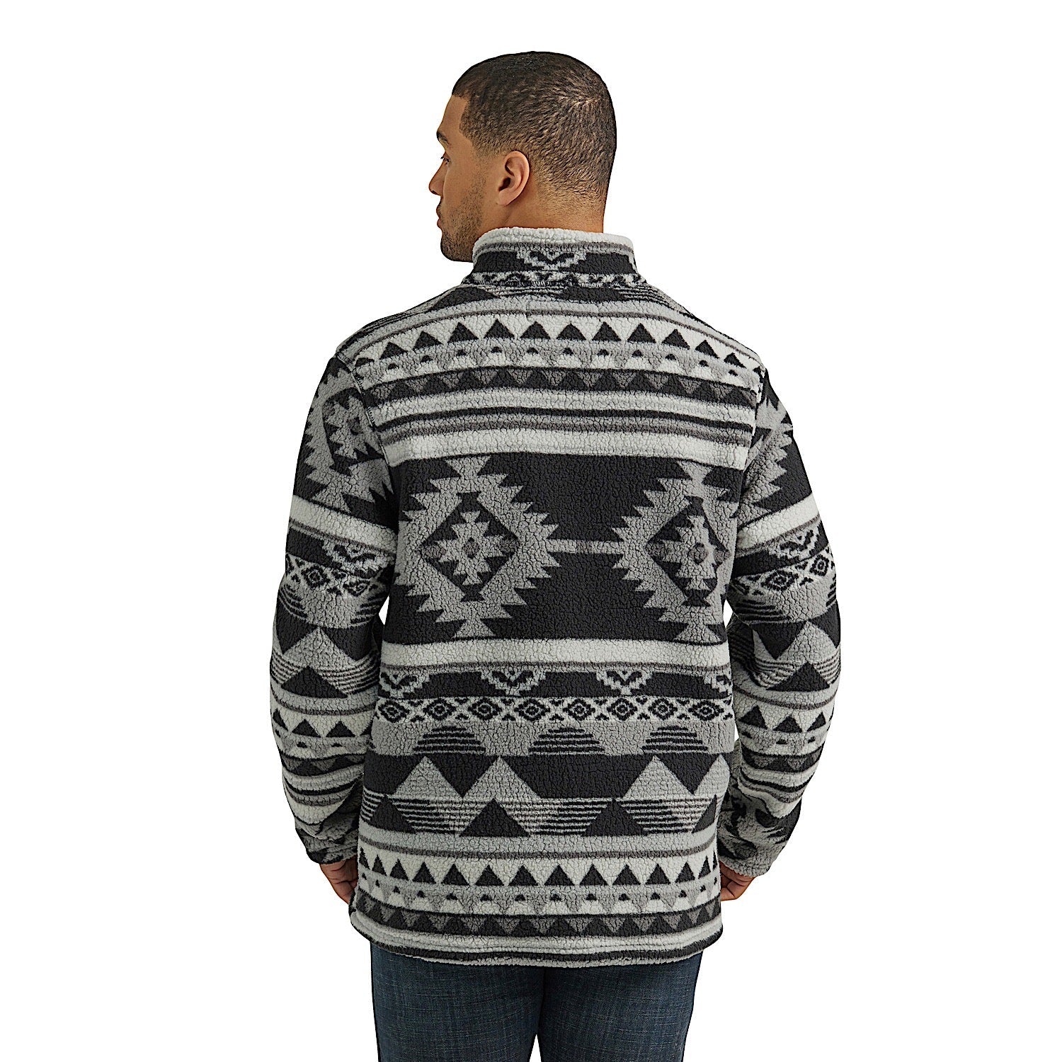Wrangler Men's Heavyweight Quarter Zip Sherpa Pullover - Aged Slate - Image 2