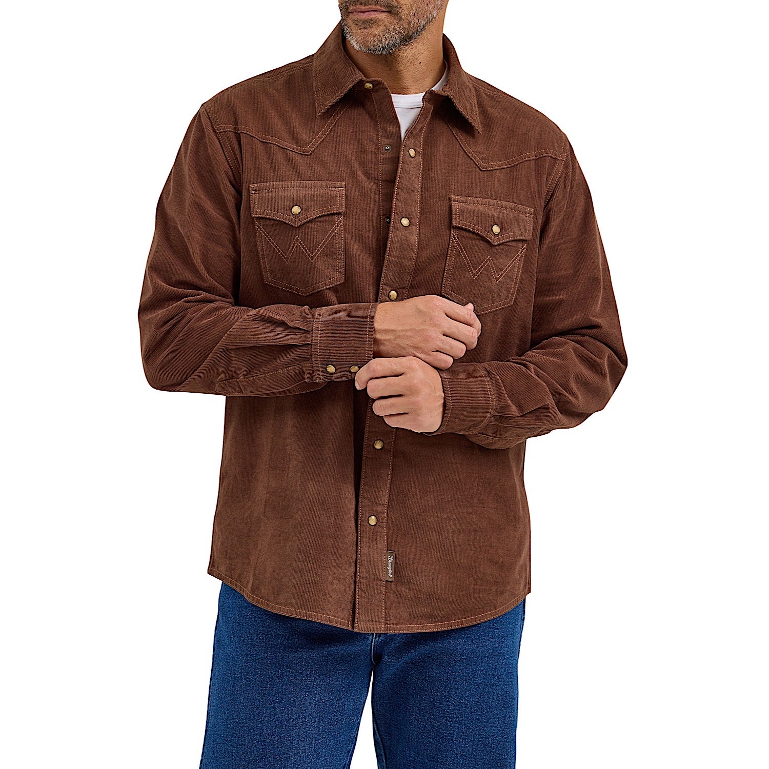 Wrangler Men's Retro Premium Modern Fit Shirt - Brown Corduroy