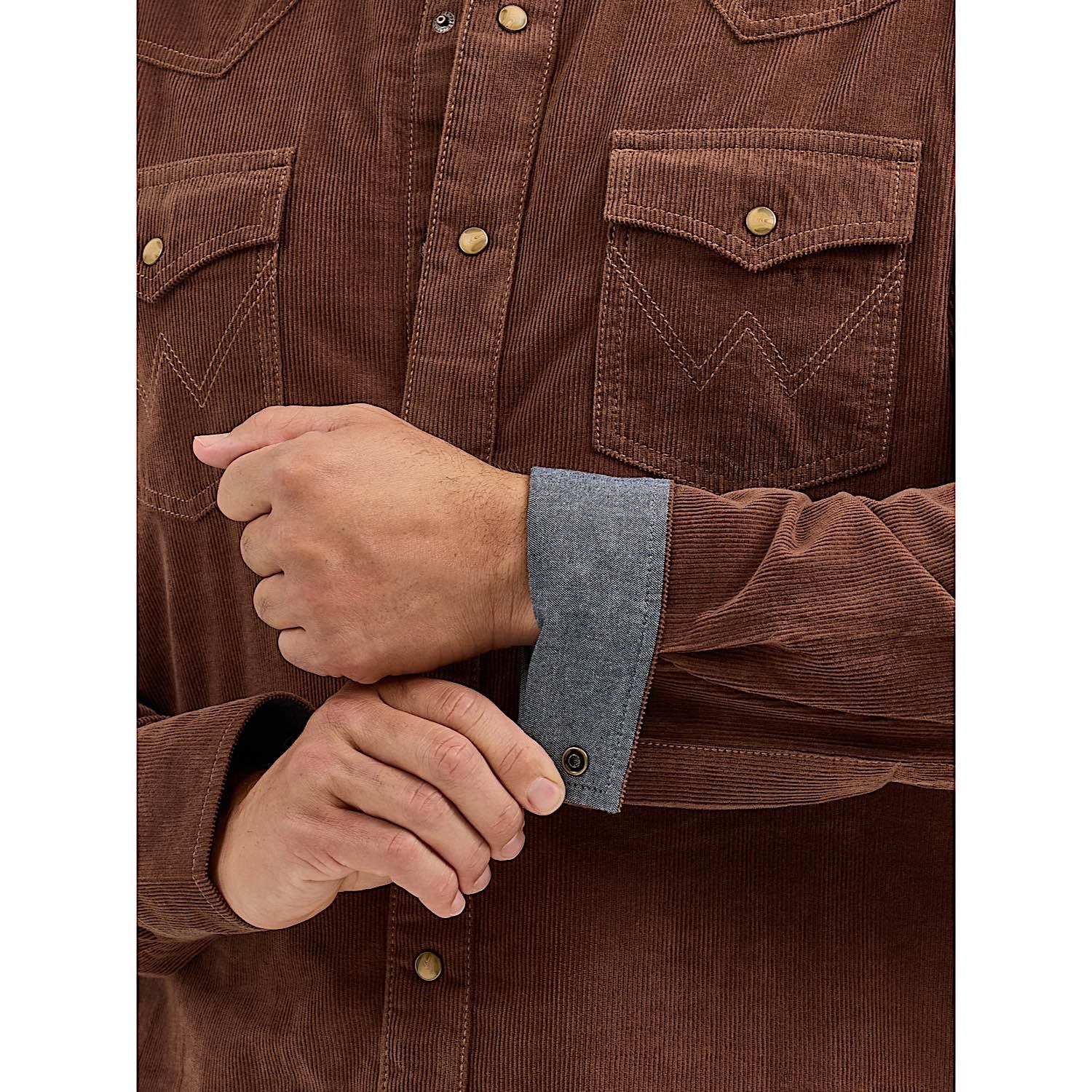 Wrangler Men's Retro Premium Modern Fit Shirt - Brown Corduroy - Image 4
