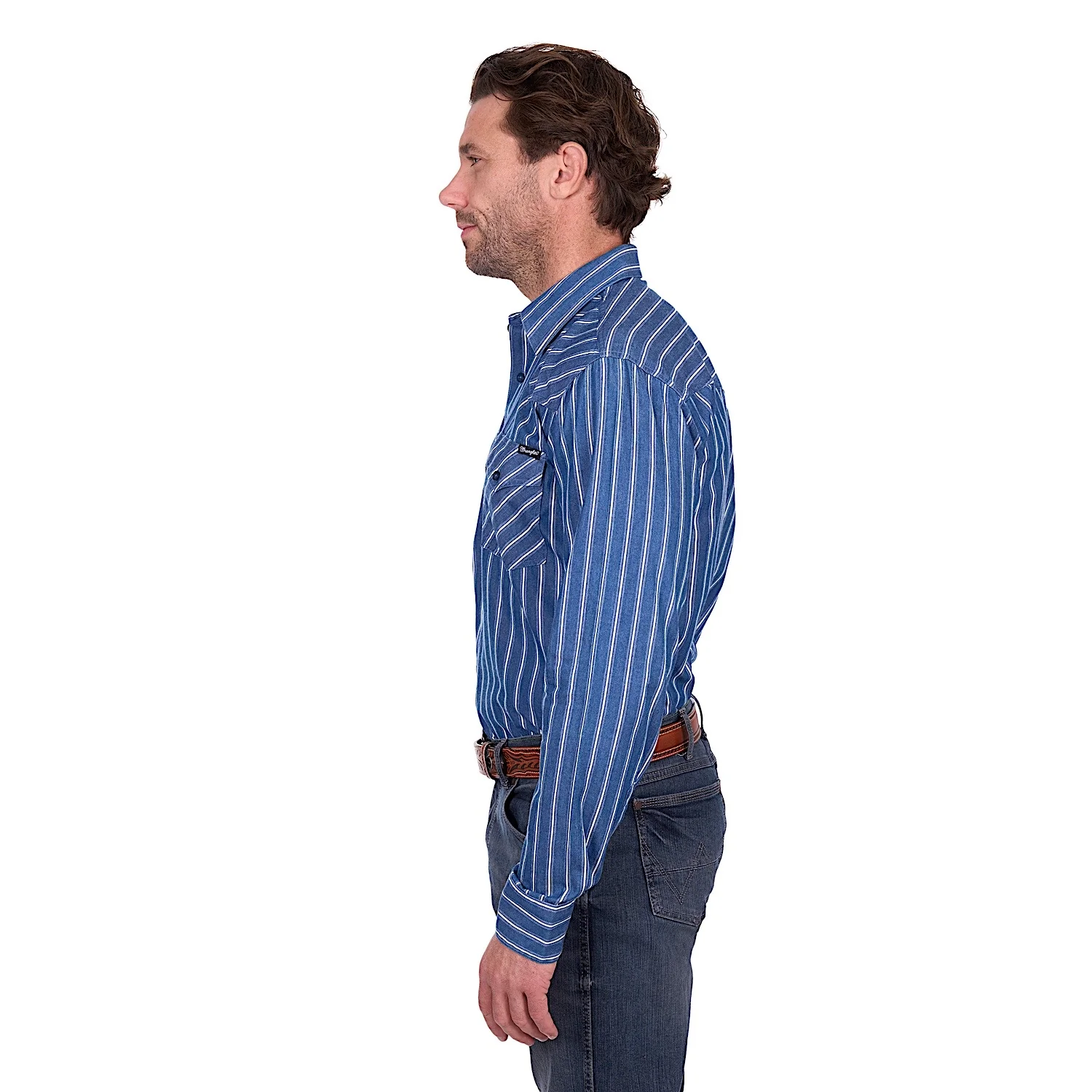 Wrangler Men's Roy Shirt - Denim/White - Image 3