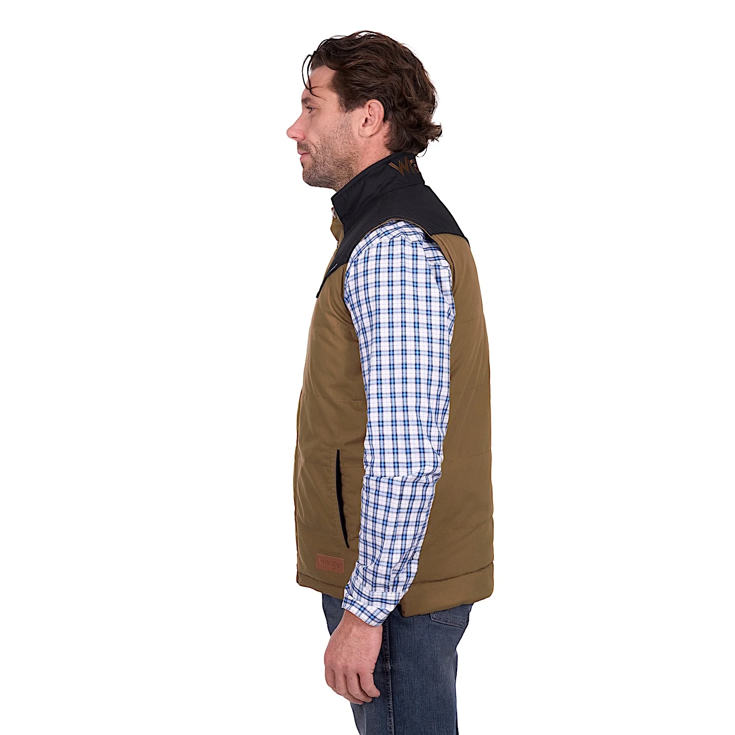 Wrangler Men's Ruben Vest - Dark Tan/Black - Image 3