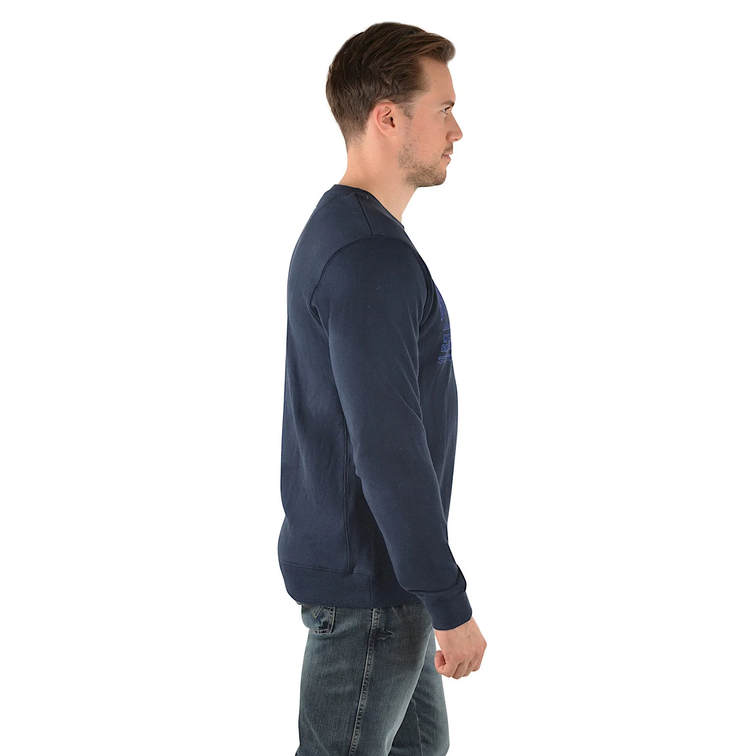 Wrangler Mens Rushton Crew Navy - Image 2