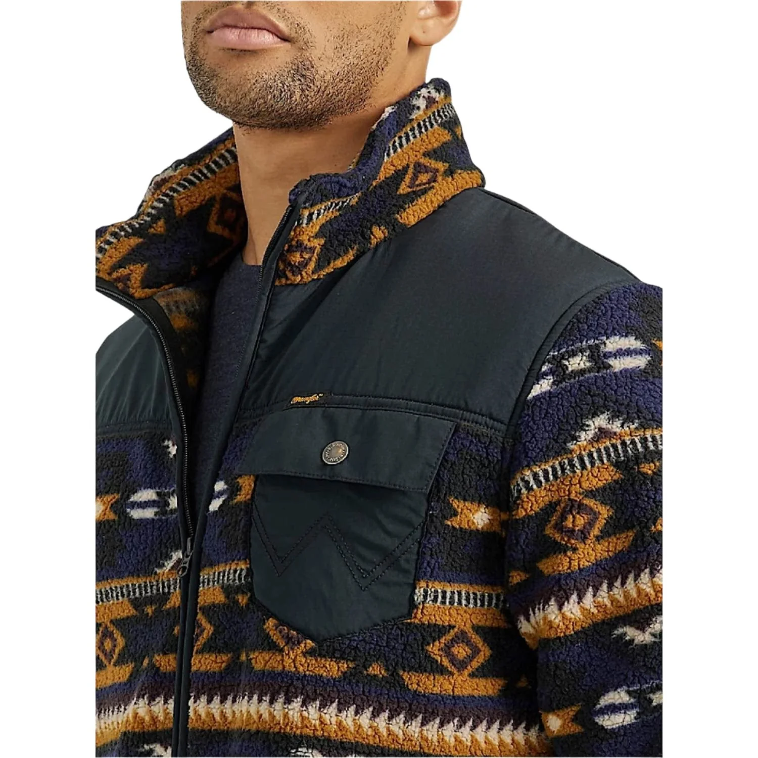 Wrangler Q Men's Zip Front Sherpa Jacket - Desert Vibe - Image 2