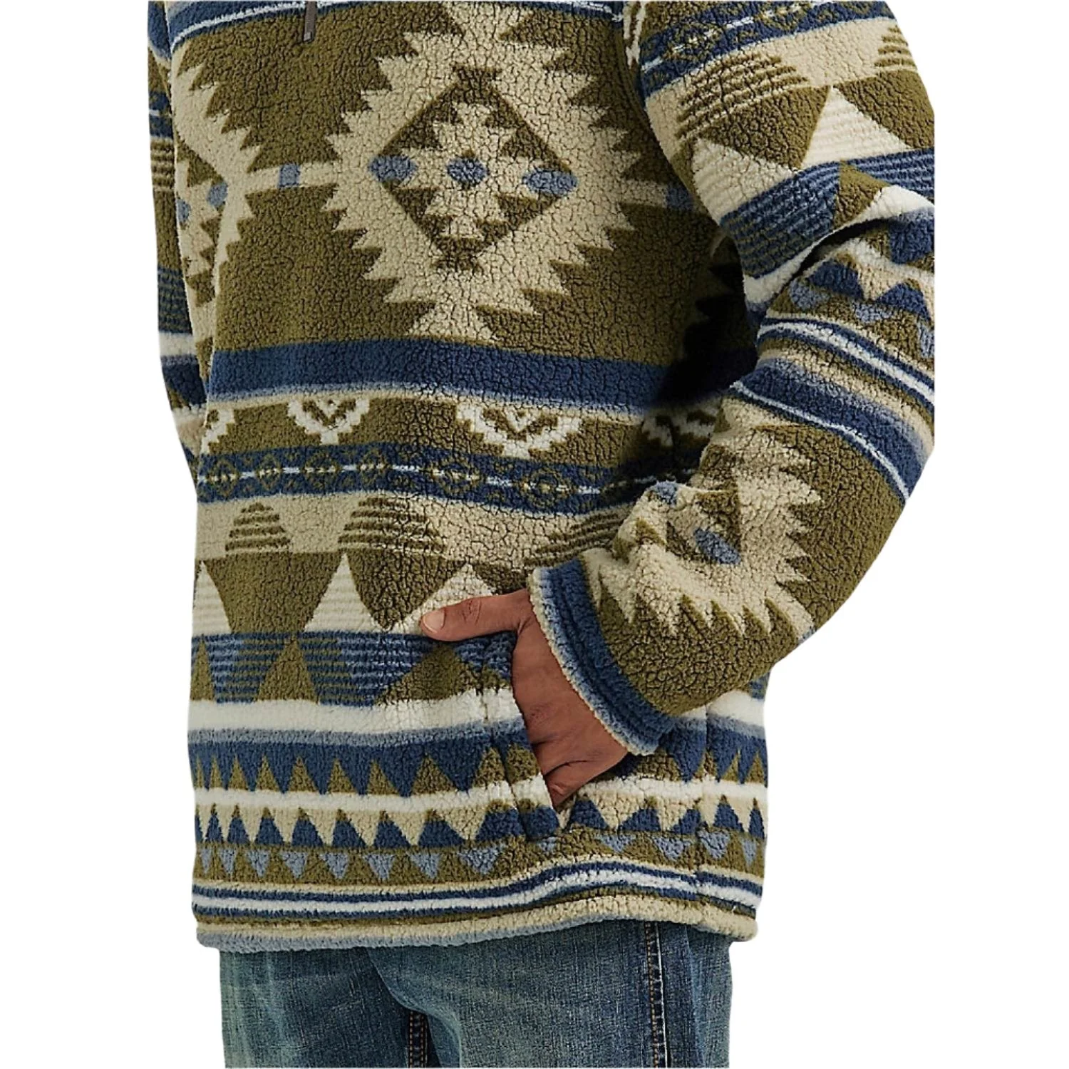 Wrangler Q Men's Quarter Zip Sherpa Pullover - Alpine - Image 2