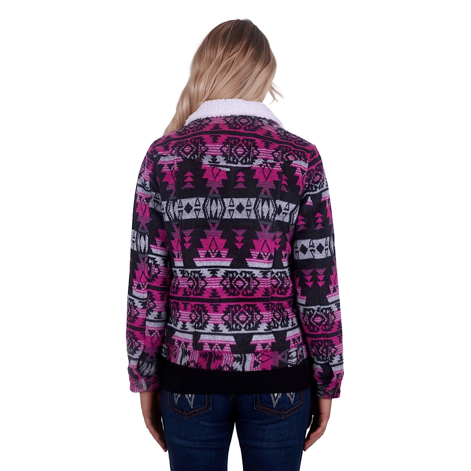 Wrangler Womans Santana Jacket Pink/Grey - Image 3