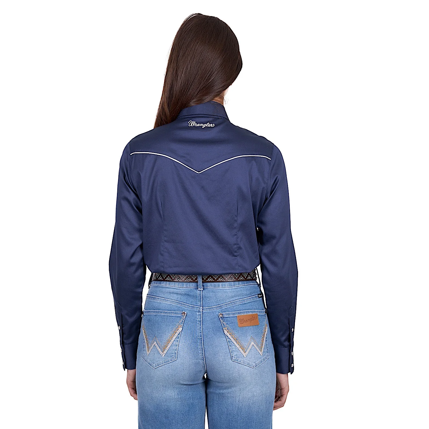 Wrangler Women's Bridget Western Shirt - Navy - Image 3