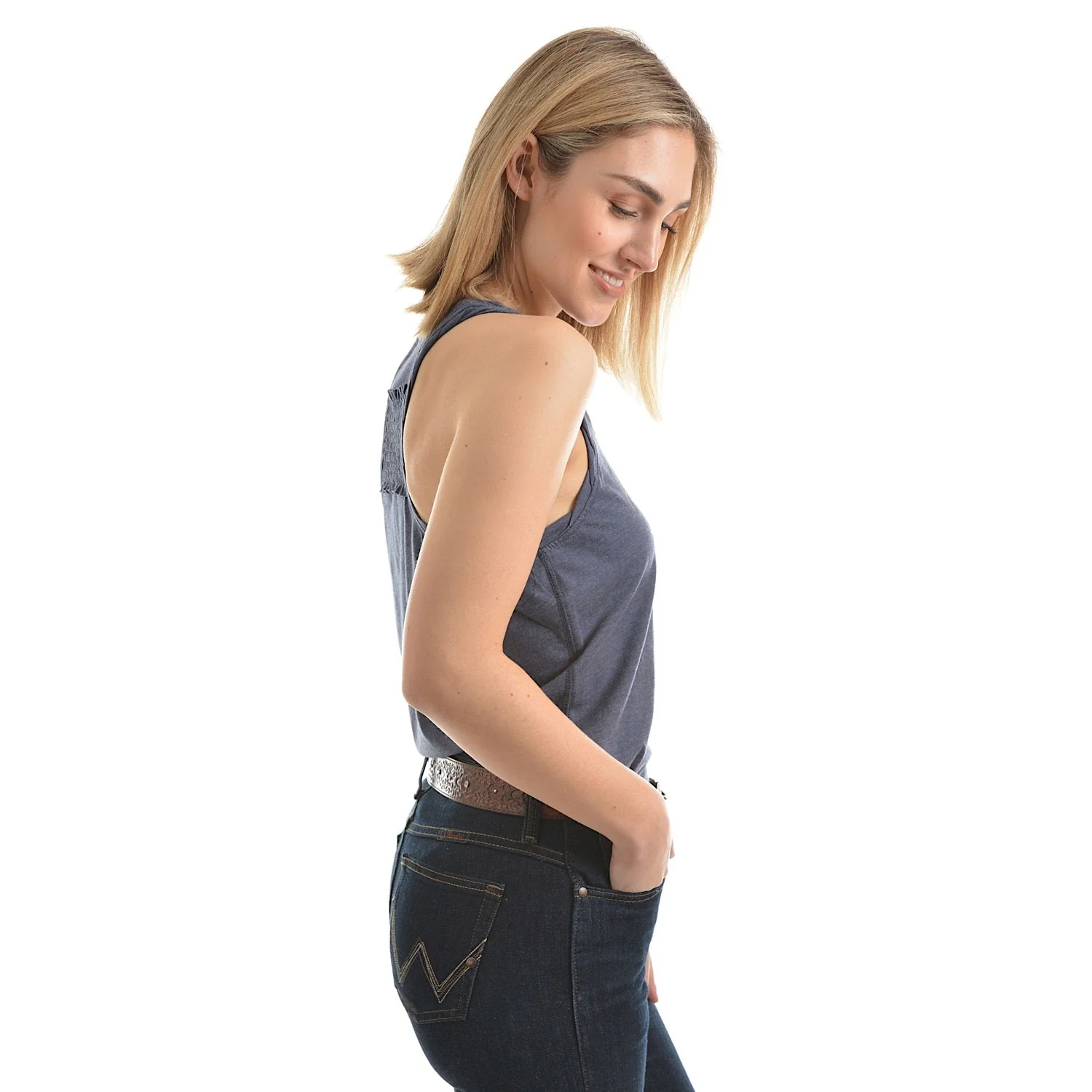 Wrangler Womens Cassie Singlet Top Denim Marle - Image 2