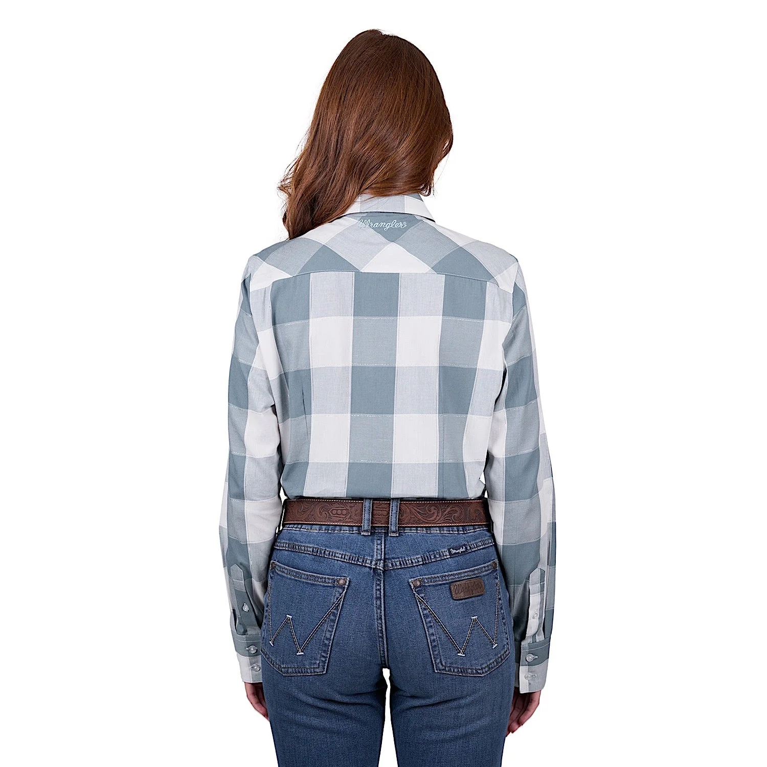 Wrangler Women's Celina Check Long Sleeve Shirt - Blue - Image 3