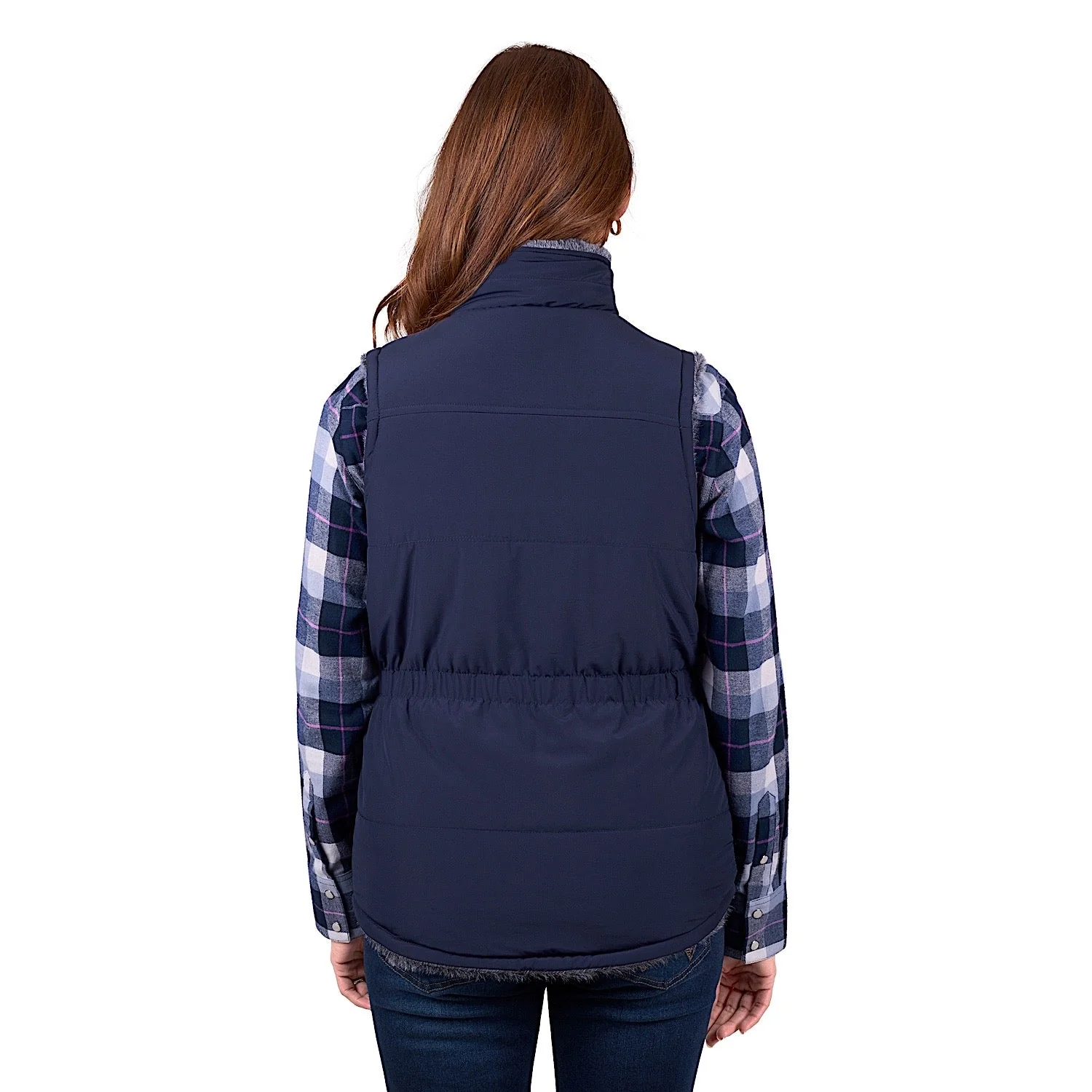 Wrangler Women's Denver Reversible Vest - Navy/Charcoal - Image 4