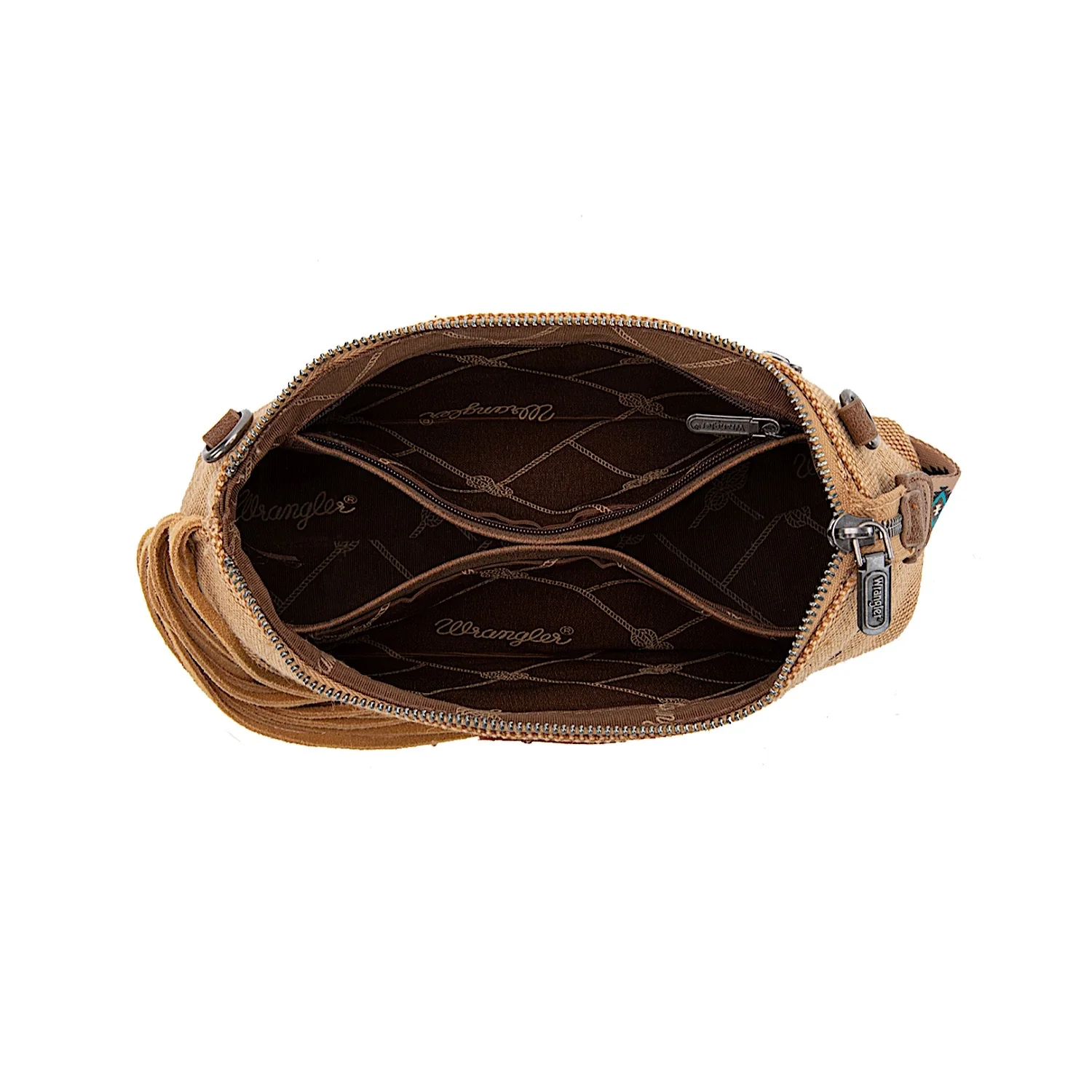 Wrangler Women's Embroidered Aztec Fringe Wrist - Tan - Image 3
