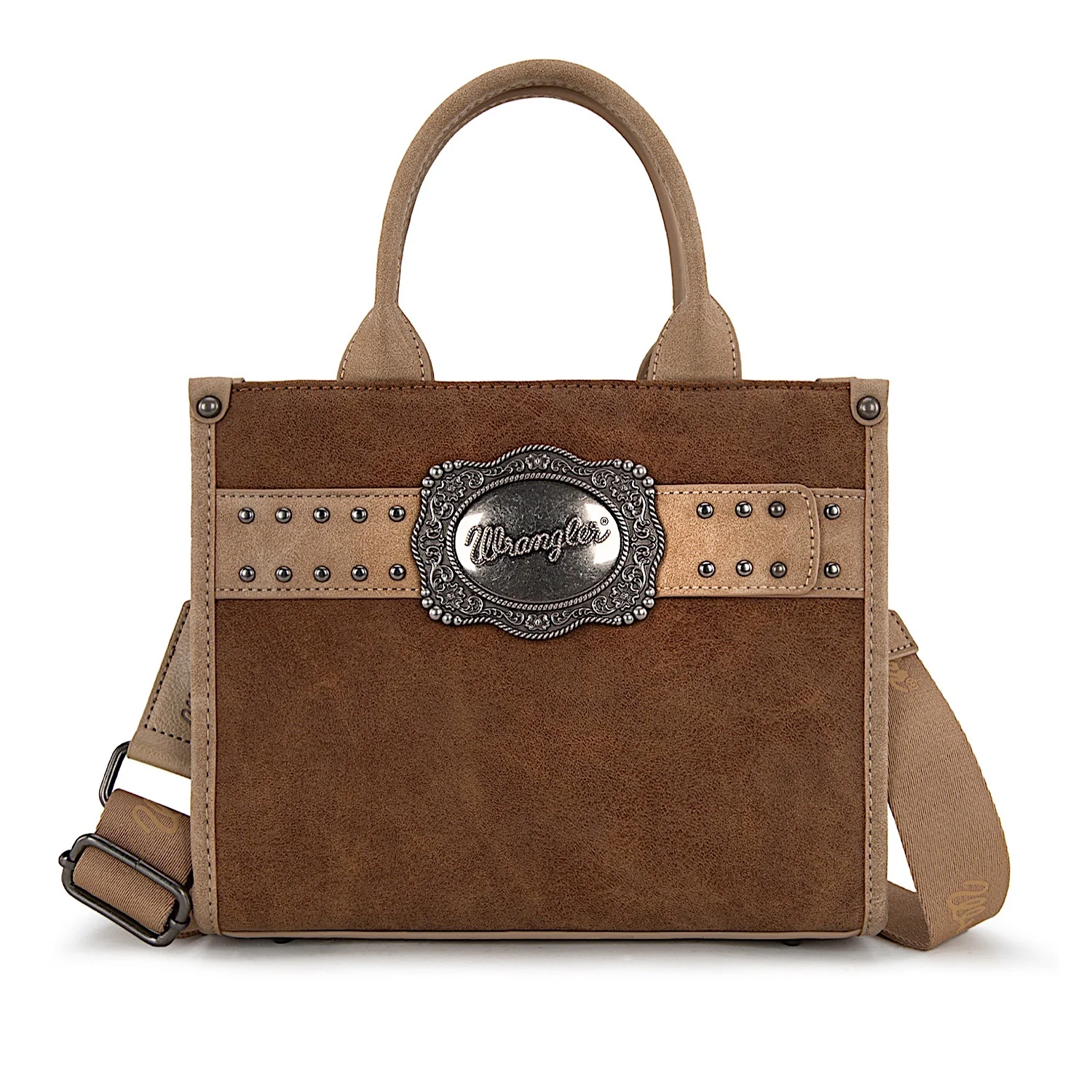 Wrangler Women's Feature Buckle Crossbody Bag - Tan