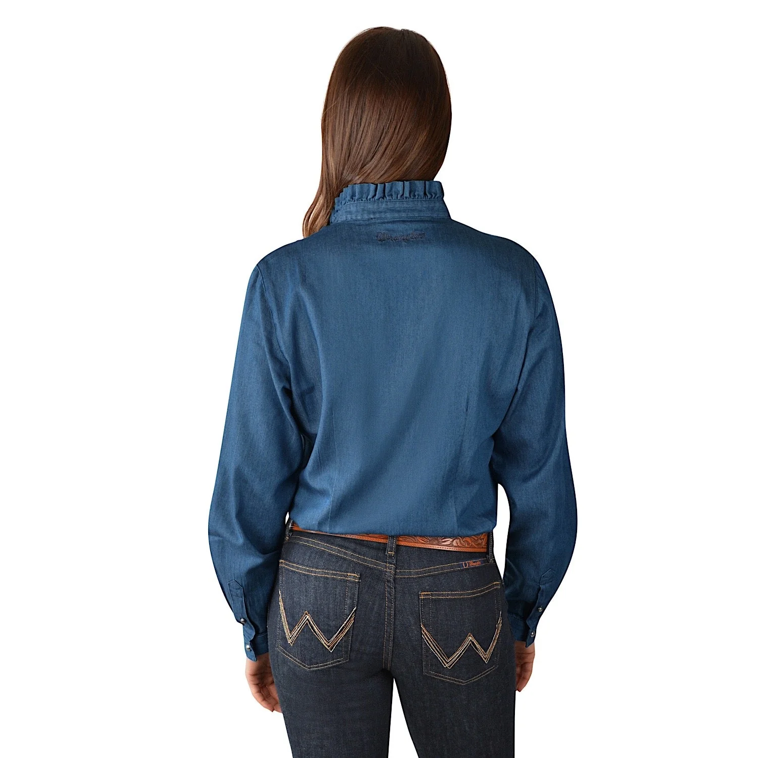 Wrangler Womens Hadley L/S Western Shirt Chambray - Image 3