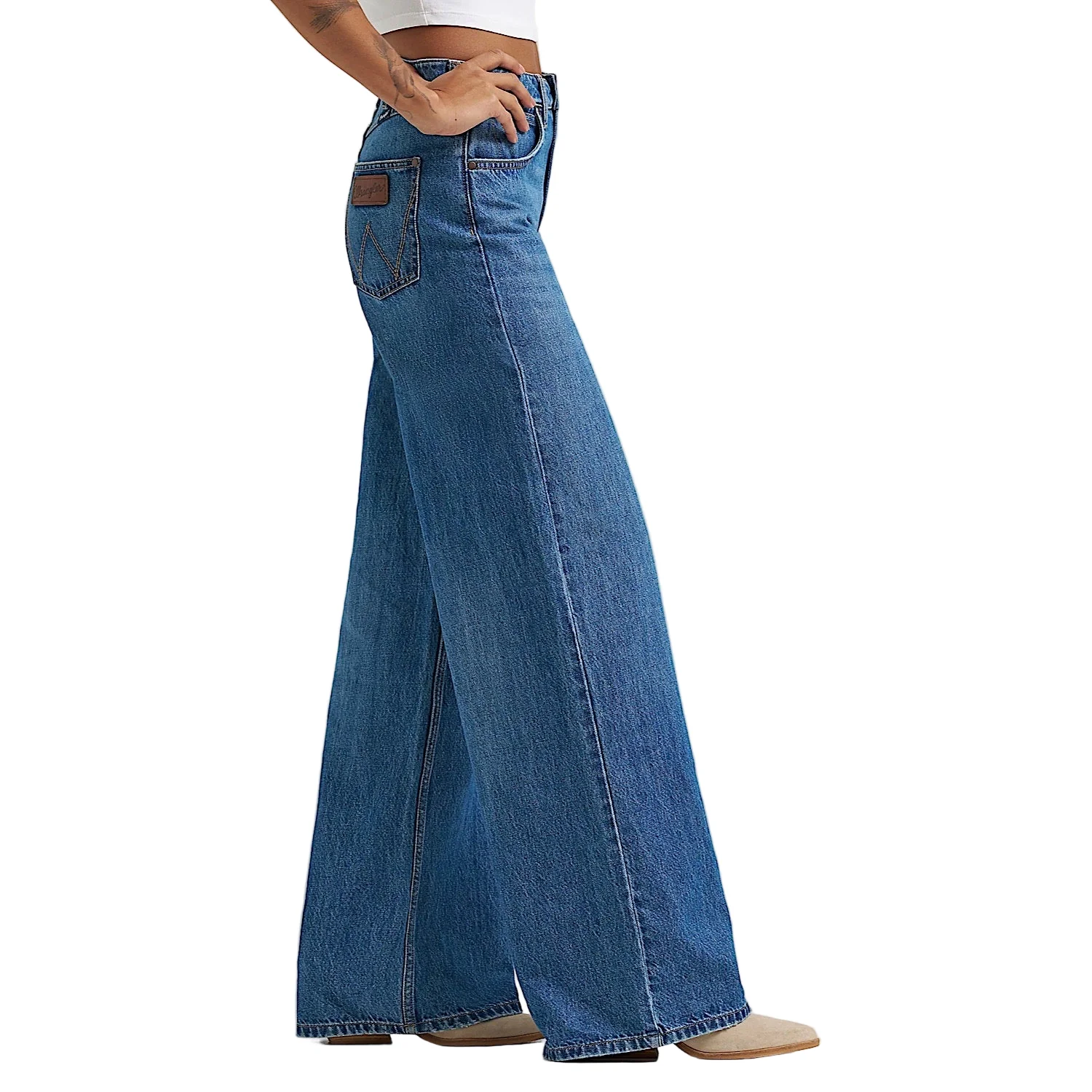 Wrangler Women's High Rise Retro Bailey Wide Leg Jean - Demi - Image 4