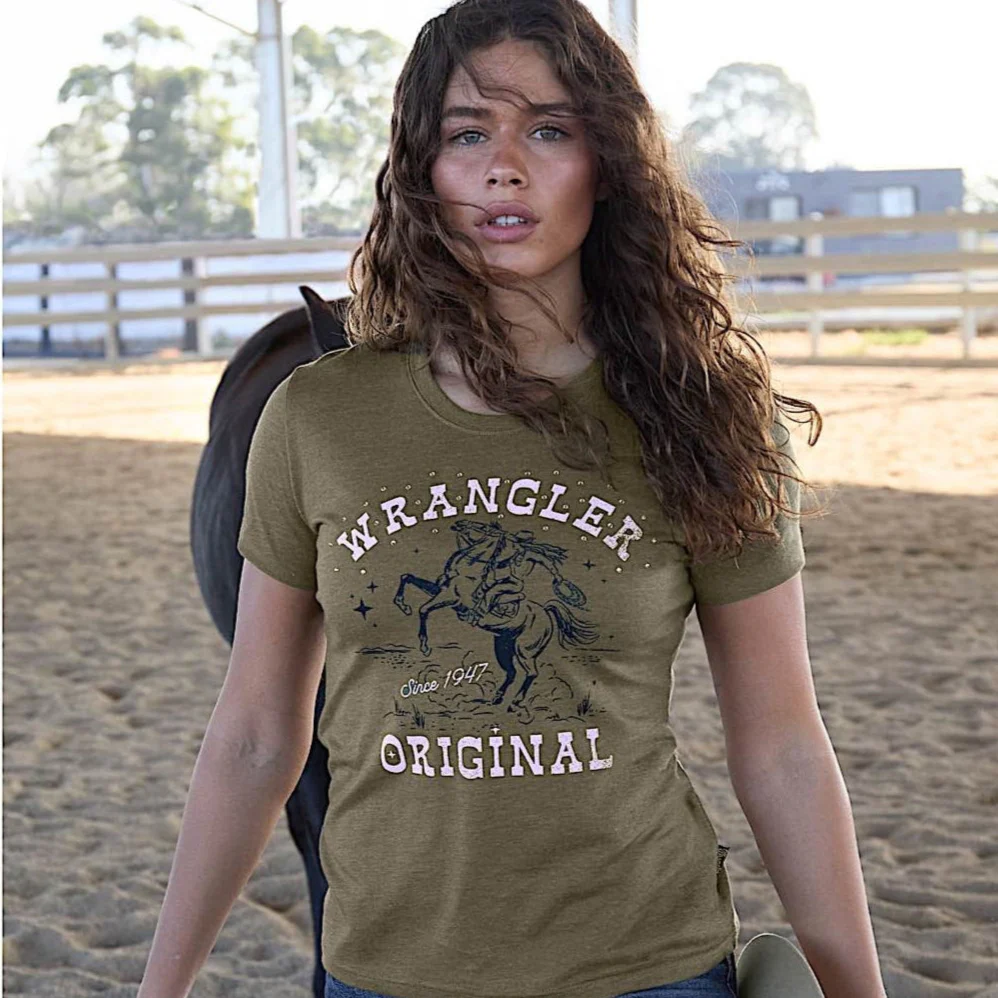 Wrangler Women's Jenny Tee - Khaki Marle - Image 2
