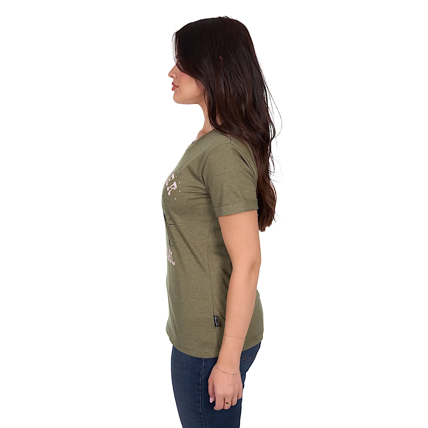 Wrangler Women's Jenny Tee - Khaki Marle - Image 3