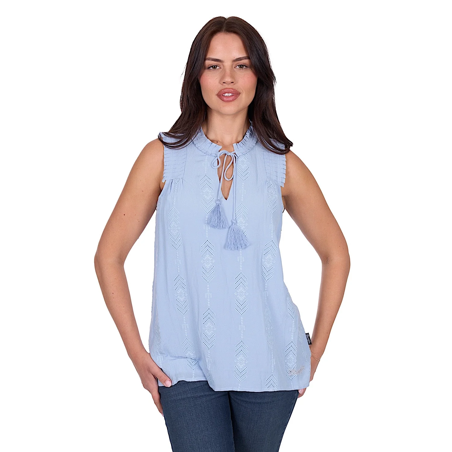 Wrangler Women's Simone Blouse - Light Blue
