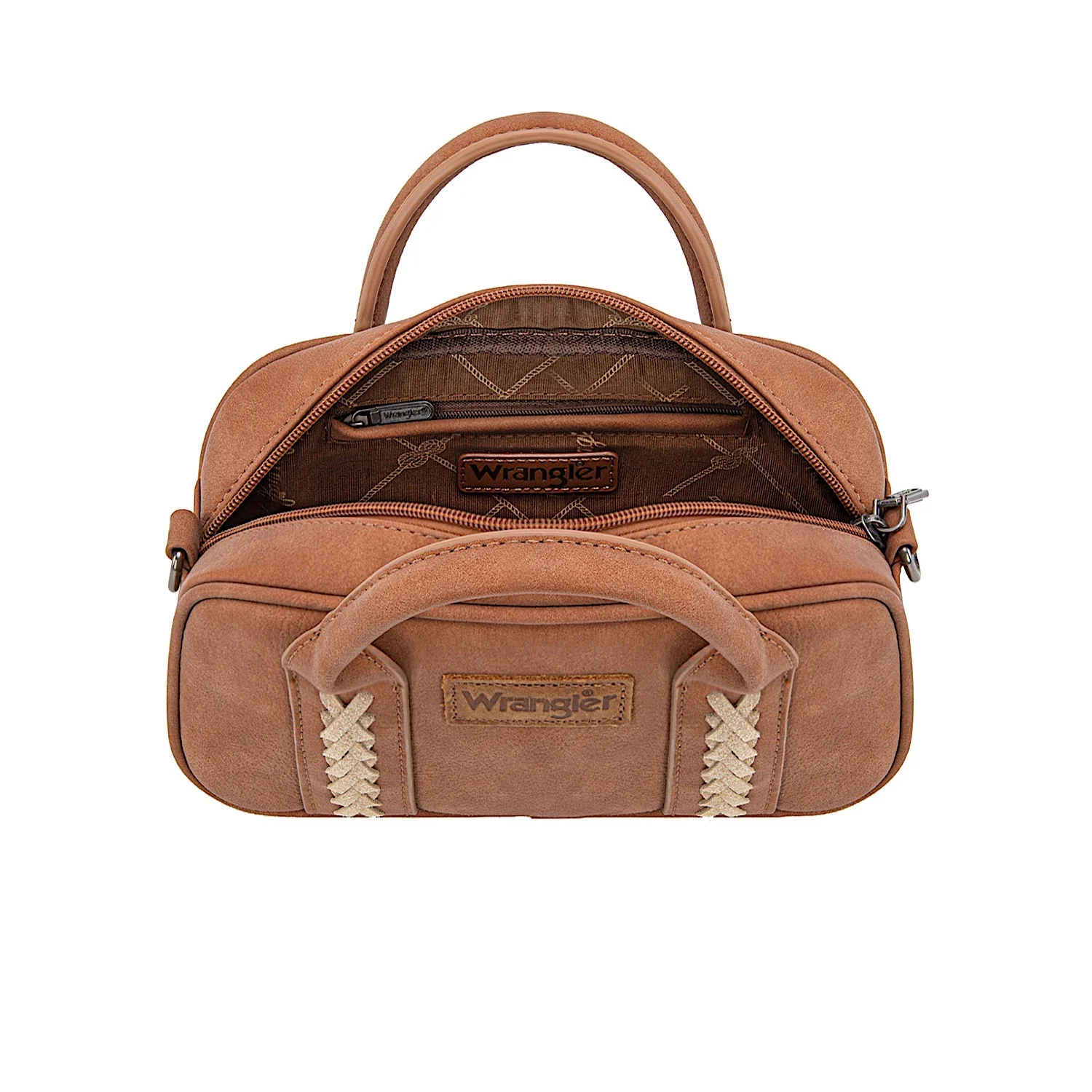 Wrangler Women's Whipstitch Mini Crossbody Bag - Tan - Image 3
