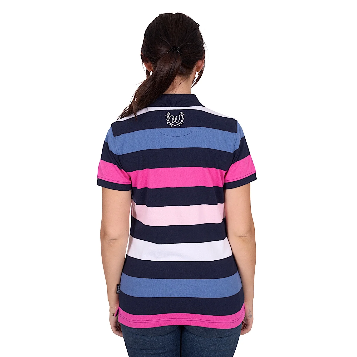 Wrangler Women's Whitney Polo - Navy/Pink - Image 4